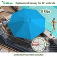 YardGrow 10ft Patio Umbrella Canopy Replacement 8 Ribs Canopy Cover