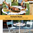 thumbnail image 6 of Elastic Fitted Round Tablecloth, Multi-Color Diamond Waterproof Stretch Table Cover for 55"-60" Tables, Modern Geometric Middle Century White Washable Outdoor Tablecloths for Patio, Picnic, Camping, 6 of 9