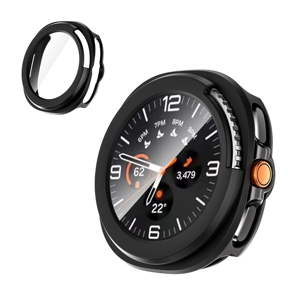 DIDADI For Samsung Galaxy Watch 8 Classic 46mm Hard Case With Glass Screen Protector, Black