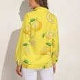 thumbnail image 2 of Lemons on Yellow Long Sleeve Blouse Woman Streetwear Casual Shirts Summer Oversize Woman Streetwear Clothing Birthday Present, 2 of 7