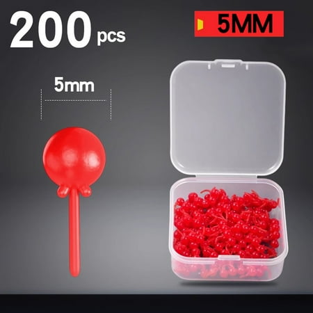 Splihome 200Pcs Silicone Dynamic Fishing Soft Beads 5Mm with Tail Baits Fake Bread Worm