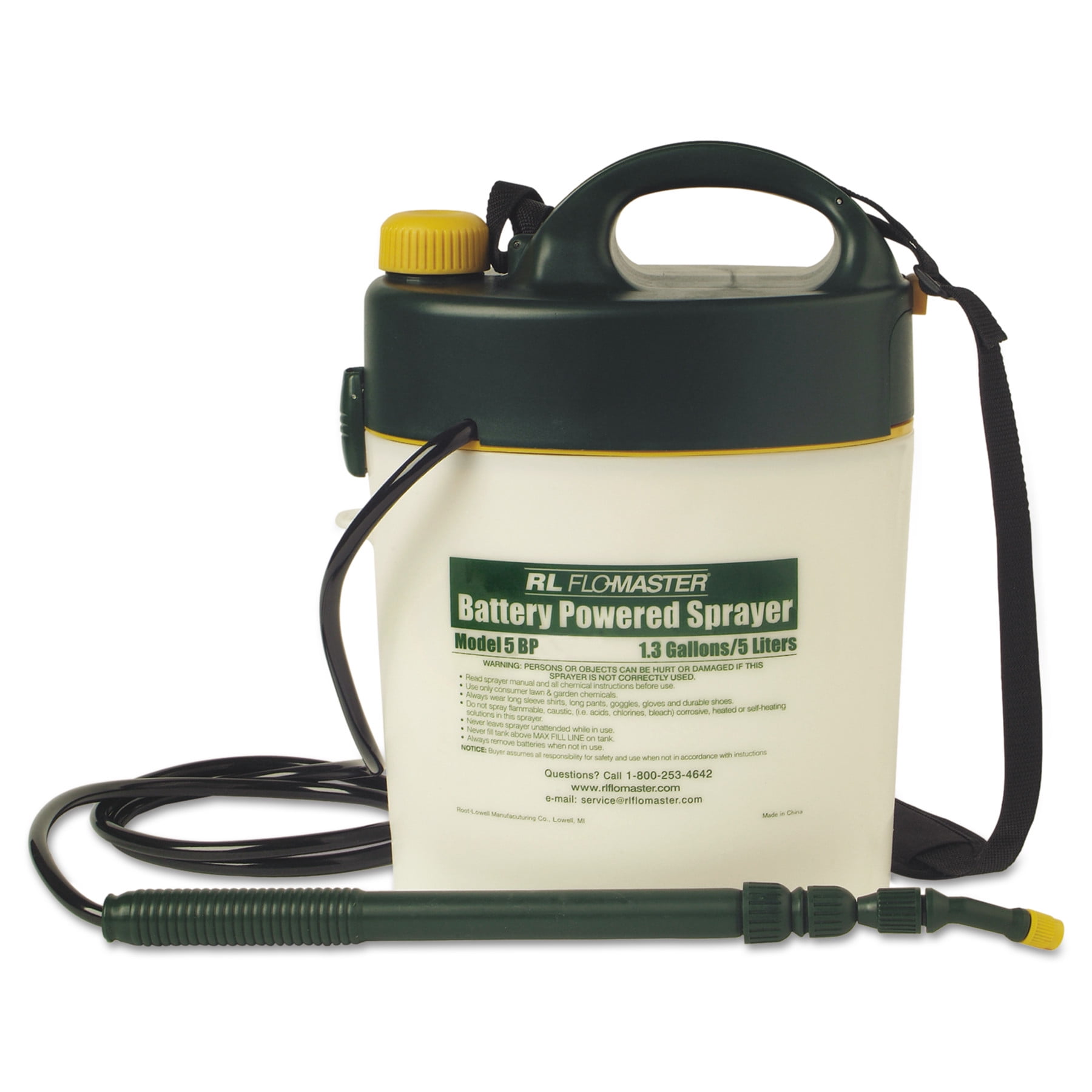 R. L. Flomaster Portable Battery-Powered Sprayer w Telescoping Wand, 1.3 Gallon, Black... by RL FLOMASTER