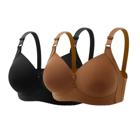 Weikingp bras for women  High Support Bras For Women Adjustable Strap Full Coverage Up Bras Comfortable No Underwire Wireless Bras womens underwear plus size lingerie clearance Bronze 46