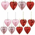 thumbnail image 3 of 8Pcs Valentines Day Ornaments for Tree, 2.6" Red Pink Heart Baubles, Shatterproof Hanging Decorations, Romantic 3D Heart Pendants for Wedding Anniversary Party Home Decor, 3 of 7