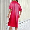 thumbnail image 4 of XIAONU Womens Satin Nightgown V-Neck Flutter Sleeve Nightdress Elegant Relaxing Daily Cozy Sleepwear Set, 4 of 4