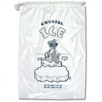 International Plastics PB-ICE-8ADS 8 lbs Crystal Ice Icebags with Drawstring - Case of 500