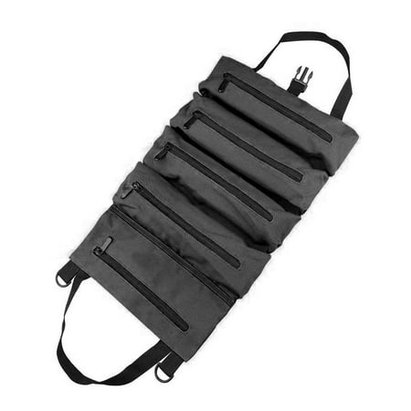 

Hzsb Tool Roll Organizer High Capacity Zipper Closure Multi-Pockets Heavy Duty Water Resistant Roll Up Bag Home Use