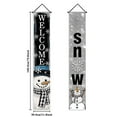 thumbnail image 3 of Christmas Snowman Door Hanging Decoration Set, 2-Pack, Vertical Banners With "Welcome" & "Snow" Text, Snowman Figures, Snowflake Accents, Ideal For Indoor Doors, Walls, Windows,, 3 of 6