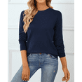 thumbnail image 6 of QUALFORT Women’s 100% Cotton Crew Neck Long Sleeve Pullover Sweater – Soft Lightweight Knit Top, 6 of 7