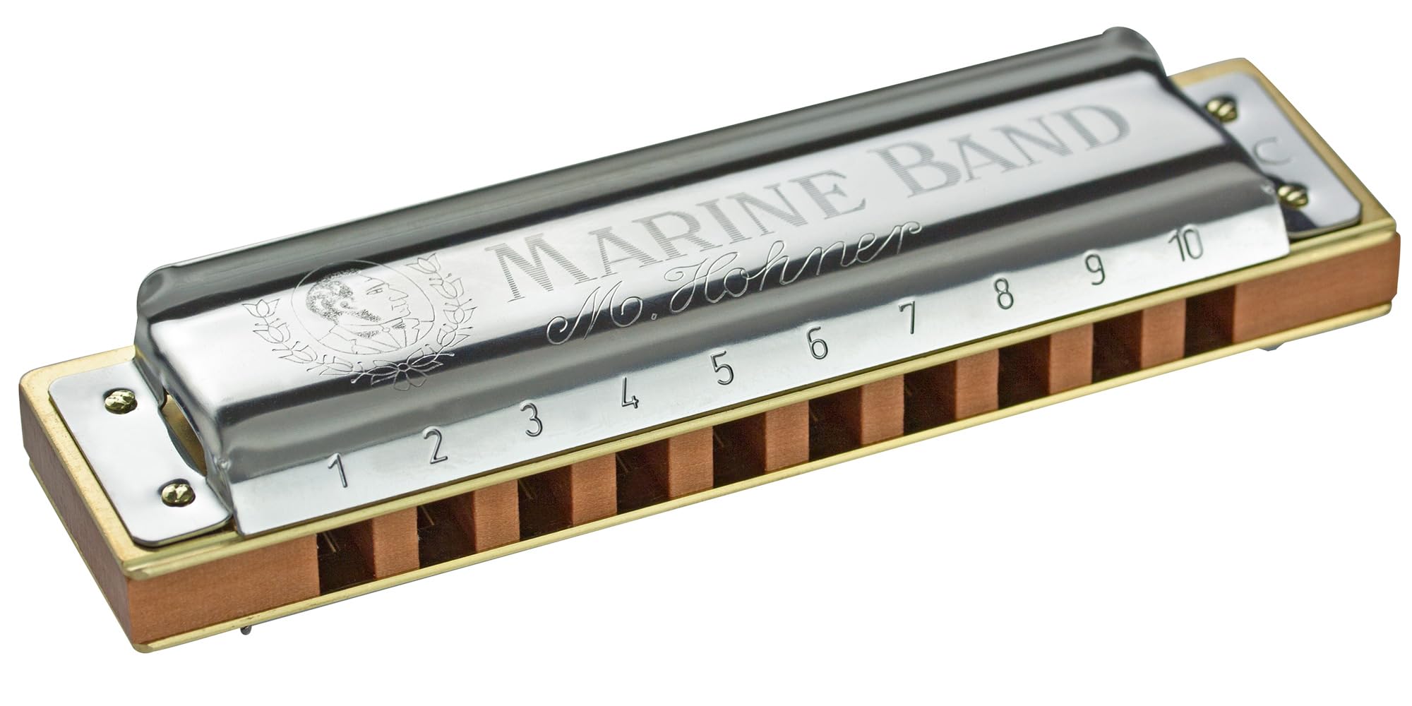 Hohner MBC Marine Band 1896 Harmonica - 5 Pack Bundle with Case, Zip Pouch, and Austin Bazaar Polishing Cloth