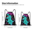 thumbnail image 4 of Kdxio Rex Dinosaur With Sunglasses Print Drawstring Backpack Bag,Waterproof Draw String Back Sack, Gym Drawstring Bags Swim Bag For Unisex, 4 of 9