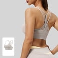 thumbnail image 2 of Fewfanhot Women's Medium Support Racerback Sports Bra, Seamless Workout Crop Top, Quick Dry Athletic Yoga Bra with Removable Pads, S-2XL, 2 of 6