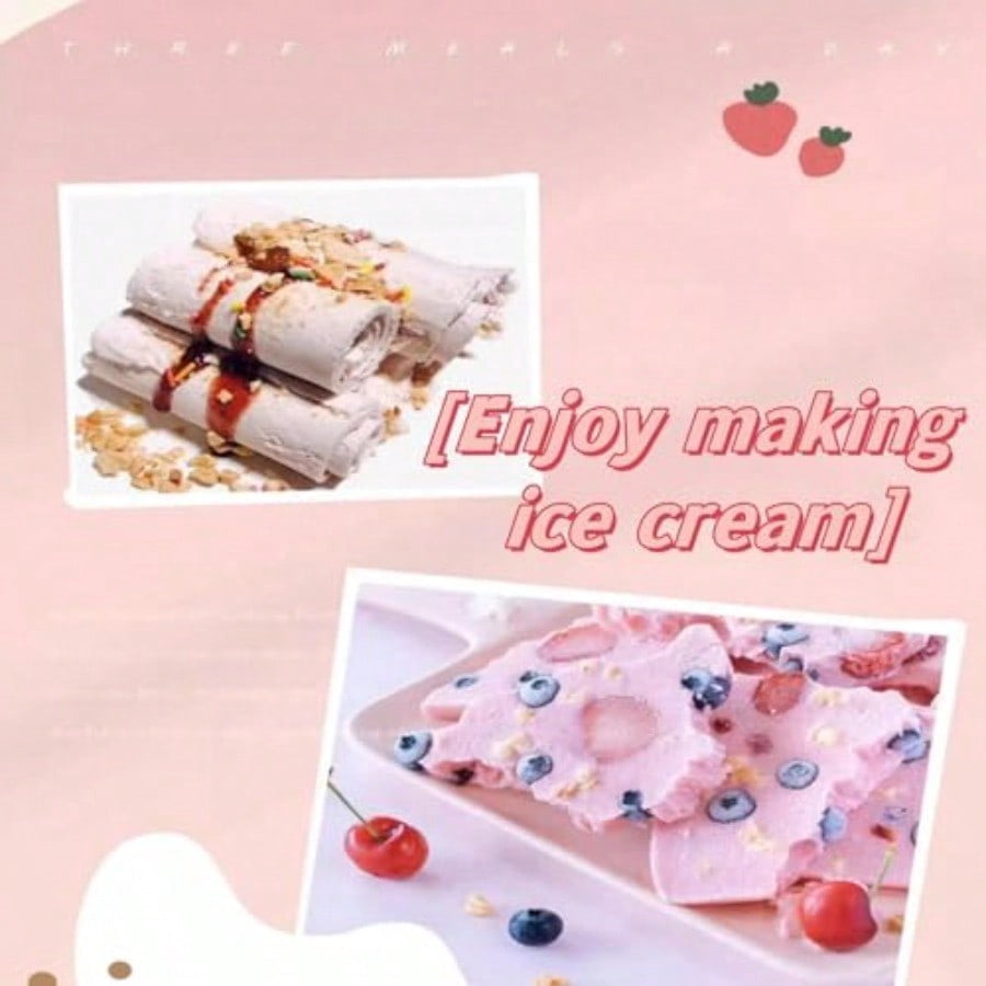 Instant Ice Cream MakerRolled Ice Cream Maker Soft Serve Ice Cream maker Perfect for Frozen Yogurt and More! stainless steel ice cream roll machine for home us.