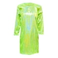 thumbnail image 4 of Glisme Girls Dresses Children'S Fine Point Glitter Sequin Long Sleeve Crew Neck Dress Straight T Shirt Dress Green Sundress Size 11-12 Years, 4 of 4