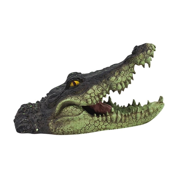 Realistic Floating Alligator Decor - Small Open - Mouthed Crocodile Figurine For Pool, Patio, Pond, Garden
