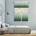 thumbnail image 6 of Geometric Stripes Kitchen Curtains Valances and Tiers Set of 3 Minimalist Sage Green Gradient Pattern Tier Curtains and Valance with Rod Pocket for Small Windows, 27.5"x36", 6 of 9