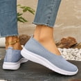 thumbnail image 5 of Women's Soft Sole Casual Shoes, Breathable Slip-On Loafers with Cushioned Insole, Comfortable for Indoor, Driving & Light Duty Light Blue 40, 5 of 6