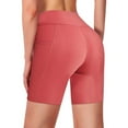 thumbnail image 3 of Ozmmyan Women's Workout Shorts High Waist Yoga Shorts With Side Pockets Running Gym Workout Biker Shorts, 3 of 6