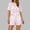 Pink, variant on Womens Soft Breathable Short Sleeve Pajama Set, Cute Pink Bow Print Cropped Top & Elastic Waist Shorts,Size M