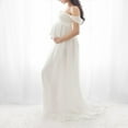 thumbnail image 2 of Women Pregnants Maternity Photography Props Short Sleeve Solid Dress, 2 of 9