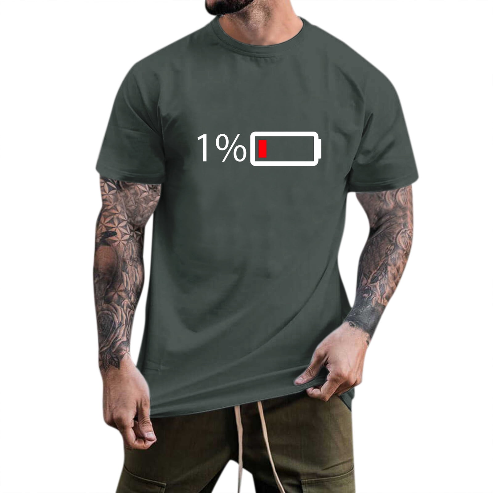 MRULIC mens t shirt Male Summer Casual Electric Quantity Print T