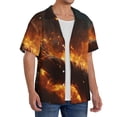 thumbnail image 4 of Haiem Cool Fire Man Men's Casual Shirts Short Sleeve Button Down Shirts Fashion Textured Summer Beach Shirt-XX-Large, 4 of 7