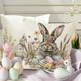 thumbnail image 4 of Clearance! YZEGDCH Easter Pillow Covers 18"x18" Easter Decorations Rabbit Soft Plush Faux Fur Throw Pillows for Living Room Sofa Couch Bed Indoor Outdoor Home Decor Easter Gift, 4 of 5