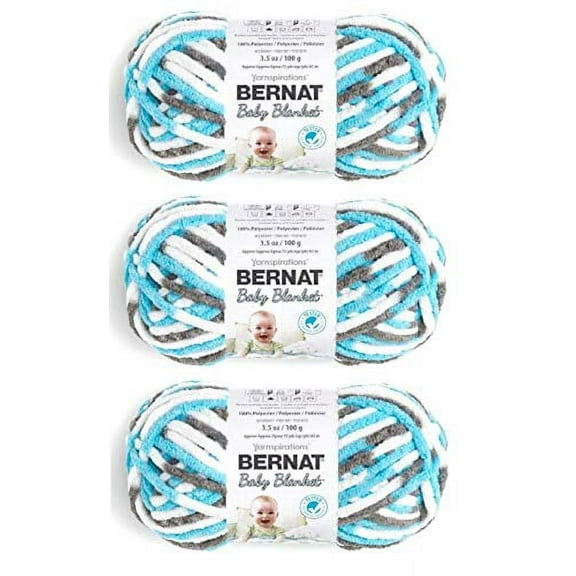 Spinrite Bernat Baby Blanket Yarn - Sail Away, 1 Pack of 3 Skein