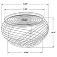 thumbnail image 4 of Pemberly Row Rattan Round Glass Top Woven Rattan Coffee Table in Natural, 4 of 6