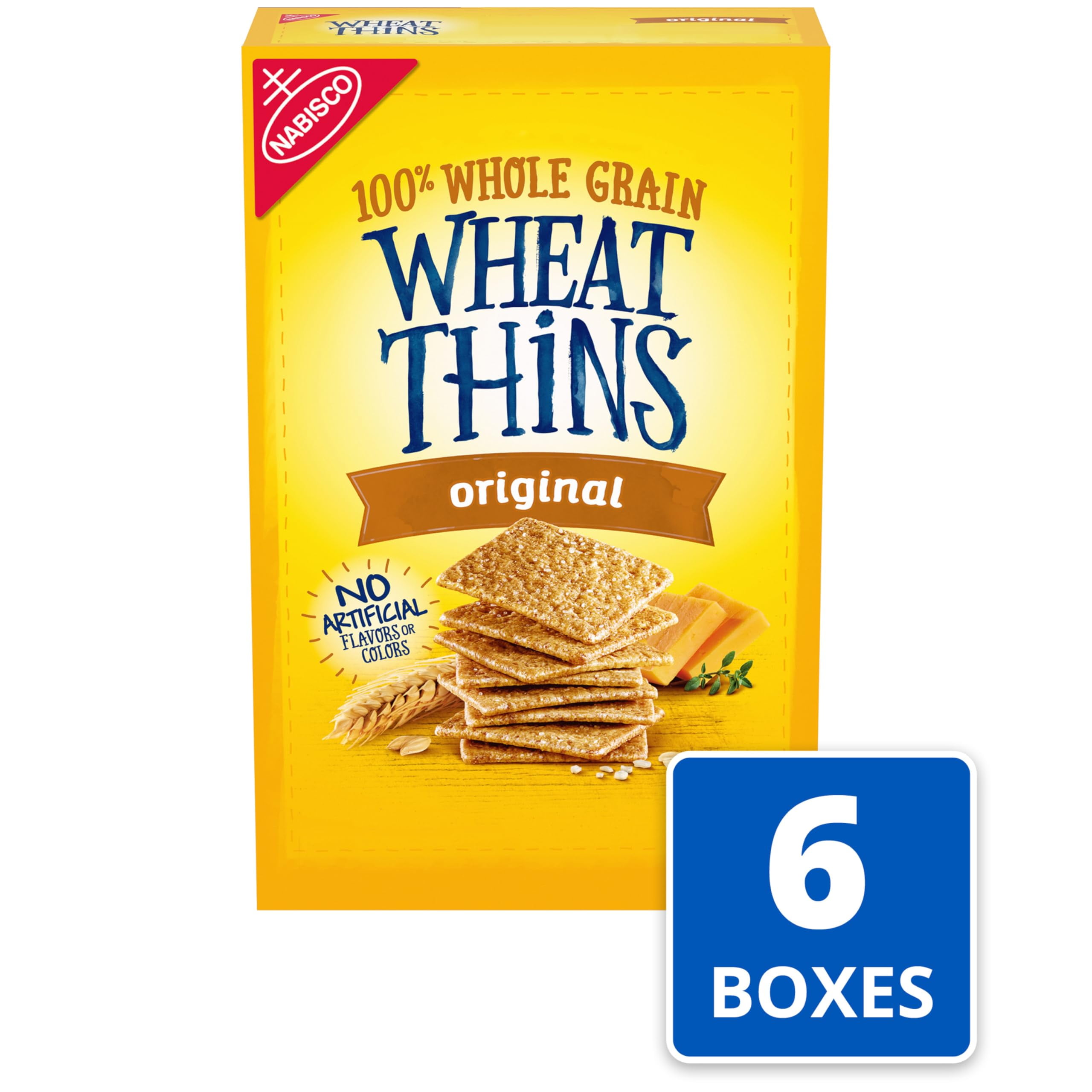 Wheat Thins Original Snacks, HMF23 Whole Grain Wheat Crackers, Bulk Snack Crackers, 6-8.5 oz Boxes