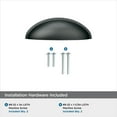 thumbnail image 6 of Amerock Ravino 3 inch (76mm) Center-to-Center Matte Black Cabinet Cup Pull, 25 Pack, 6 of 7