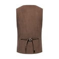 thumbnail image 4 of RYDCOT Men's Corduroy Dress Vest V-Neck Vintage Western Cowboy Waistcoat Sleeveless Jacket Slim Fit Casual Business Single-Breasted Suit Vests with Muti Pocket Coffee, 4 of 9