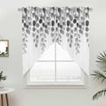 thumbnail image 2 of Swag Valance Curtains for Windows, Gray Eucalyptus Leaves Light Filtering Kitchen Curtains with Rod Pocket, Watercolor Floral Leaf Plants Window Treatment Valances for Living Room, 36x45 - 2 PCS, 2 of 9