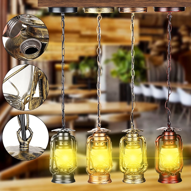 Vintage Rustic Glass Wall Sconce Light Pendant Lamp Fixture Lantern