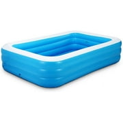PANuYIN 5ft Inflatable Swimming Pool, Family Full-Sized 60" X 44" X 20" Inflatable Lounge Pool Kiddie Pool for Kiddie, Kids, Adults, Outdoor, Garden, Backyard, Summer Water Party