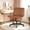 Brown With Wheels, variant on Criss Cross Chair Modern Wide Seat with Mid back Armless Home Office Capacity 300lbNo Wheels Modern Swivel Height Adjustable Ergonomic Desk Computer Task Vanity Chairs,Pink