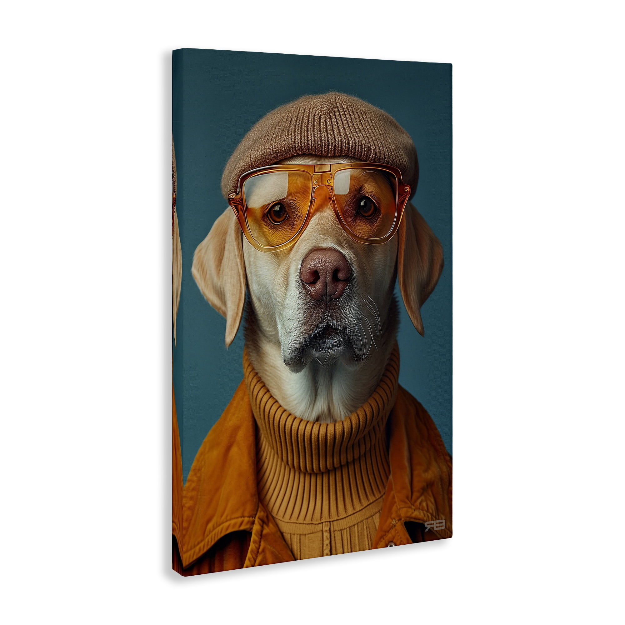 Stupell Industries Dog in Knit Fashion Animals & Insects Painting Gallery Wrapped Canvas Art Print Wall Art, 20 x 30