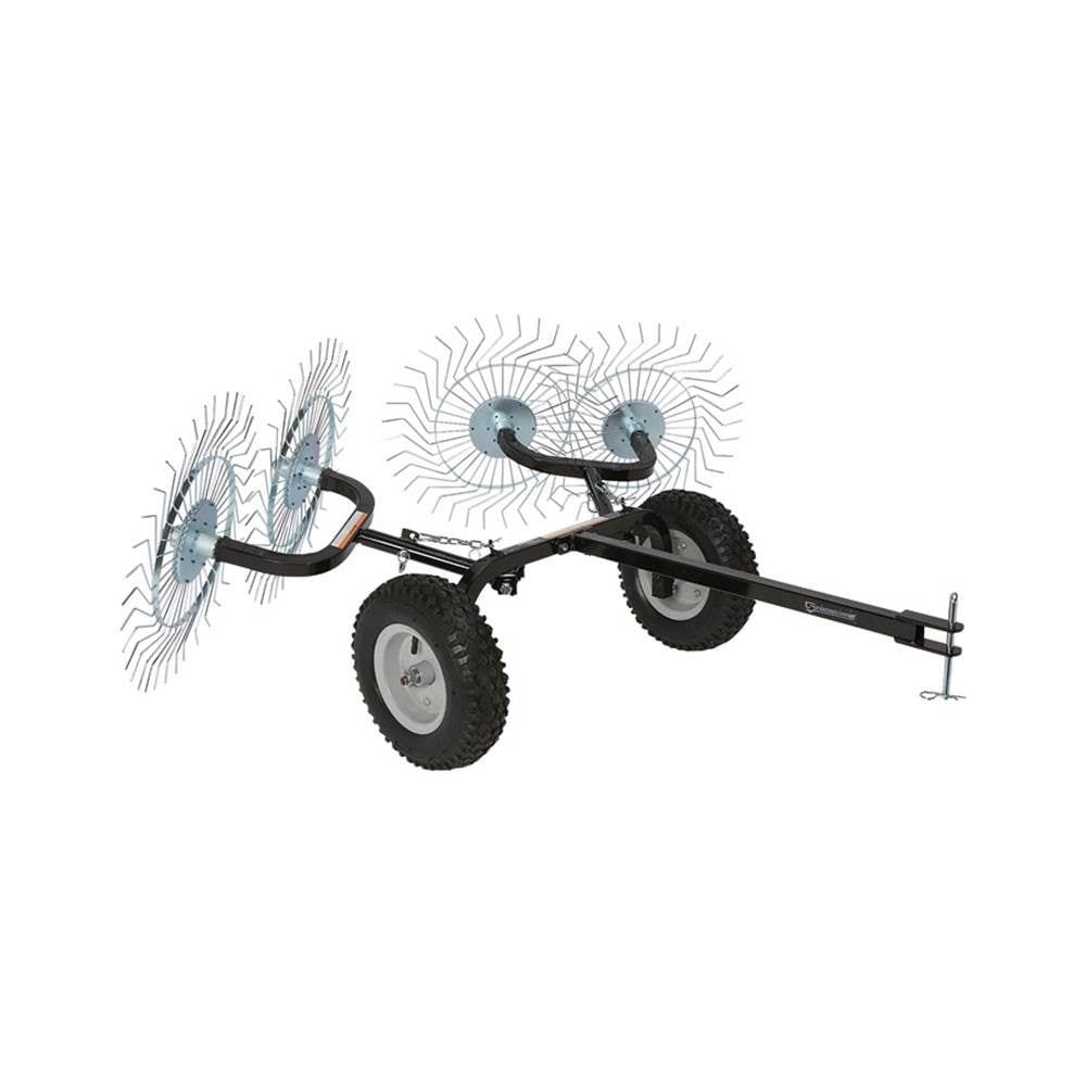 Yard Tuff Acreage Rake, 4 Tine Steel Tow Behind Dethatcher, 48 Inch