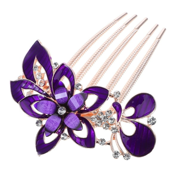 Milisten Decorative Hair Side Comb Flower Hair Comb for Wedding or Prom 1Pack