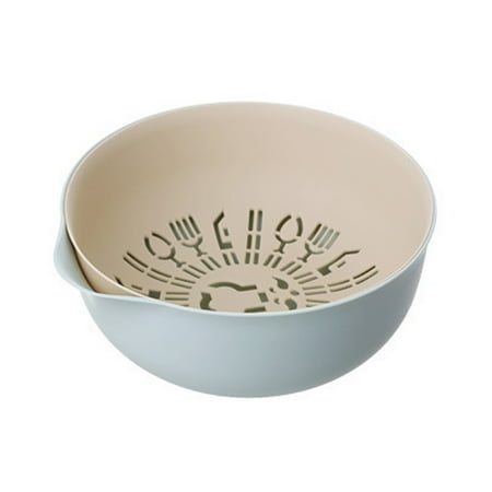 

Kitchen Strainer 2-in-1 Kitchen Colander Bowl Set Plastic Colander with Storage Holder