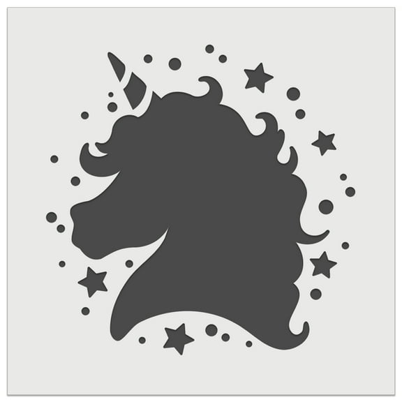 Unicorn Head and Stars DIY Cookie Wall Craft Stencil - 5.5 Inch