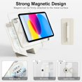 thumbnail image 6 of Multi-Angle Magnetic Stand Clear Back Cover for iPad Air 11" M2/M3/M4 & Air 4/5 10.9", Slim Tablet Case with Apple Pencil Slot Auto Sleep Wake, Cream White, 6 of 9