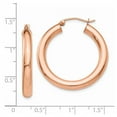 thumbnail image 3 of Auriga 14k Rose Gold 4mm Tube Hoop Earrings for Women(L- 30mm, W- 4mm), 3 of 5