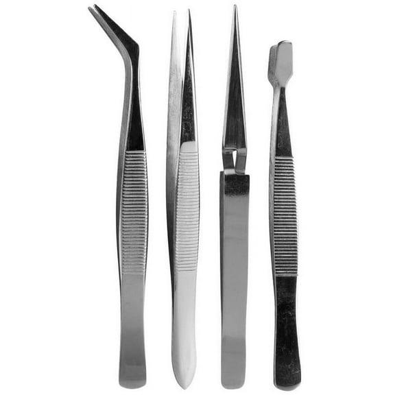 Parts Express 4 Piece Tweezer Set