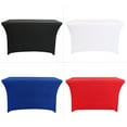 thumbnail image 4 of Clearance! Spandex Table Cover for 6 Foot Rectangle Tables 6 Pack Tablecloth Elastic 6ft Folding Tablecloths for Vendor Booth Display Banquet Buffet Event Craft, 4 of 6