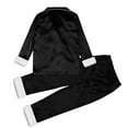 thumbnail image 4 of HNMKIU Matching Family Pajamas Two Piece Long Sleeve Lapel Top and High Waist Pants for Kid Black，Kid_5-6 Years, 4 of 7