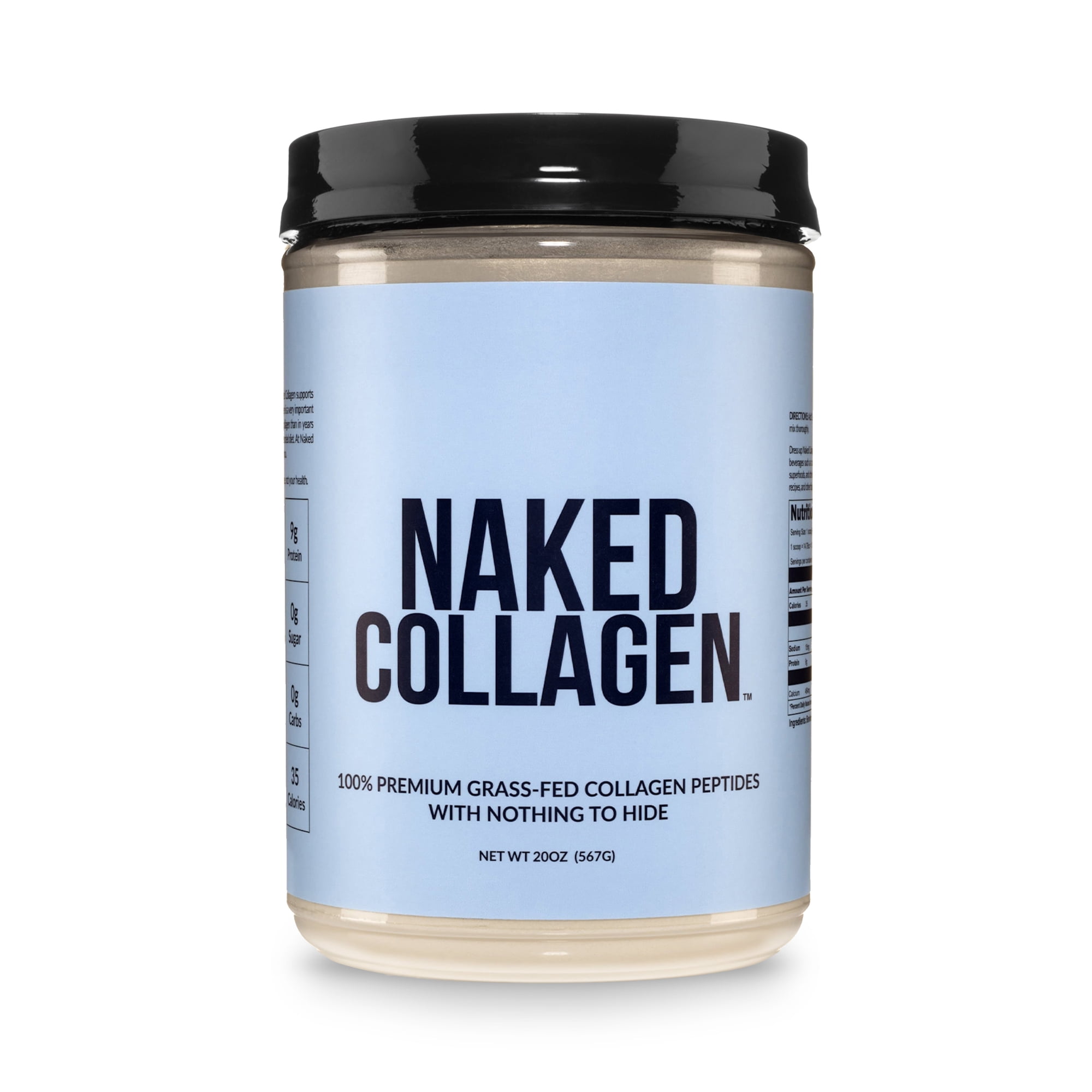 Naked Collagen - Collagen Peptides Protein Powder, 60 Servings Pasture-Raised, Grass-Fed Hydrolyzed Collagen Supplement | Paleo Friendly, Non-GMO, Keto, Gluten Free | Unflavored 20Oz