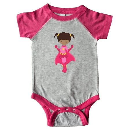 

Inktastic Superhero Girl African American Girl Pink Cape Gift Baby Girl Bodysuit