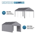 thumbnail image 3 of Sunmthink 10x20ft Heavy Duty Carport Canopy, Portable Outdoor Garage with Removable Sidewalls & Roll-Up Doors, All-Weather Car Shelter for Cars, Boats, Trucks and Tools Storage, Gray, 3 of 9