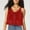Wine, variant on Women Sleeveless Lace Trim Tank Tops Beach Vacation Button Down Front Tie Mesh Chiffon Crop Tops